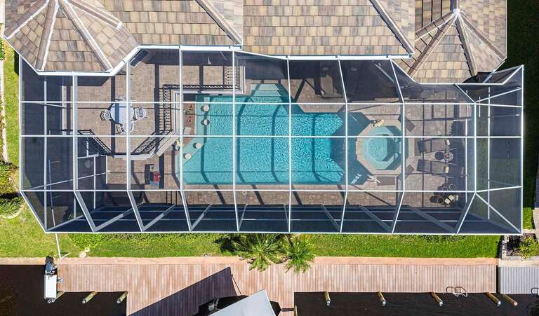 Bird Eye View of Pool and Lanai