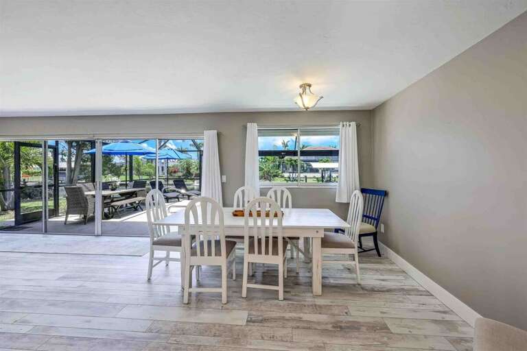 Dining Area with View to the Patio and Pool