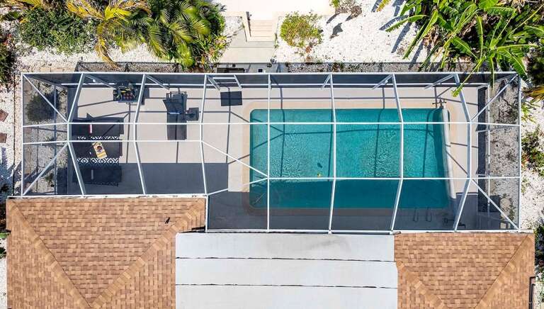 Aerial View of Pool and Patio