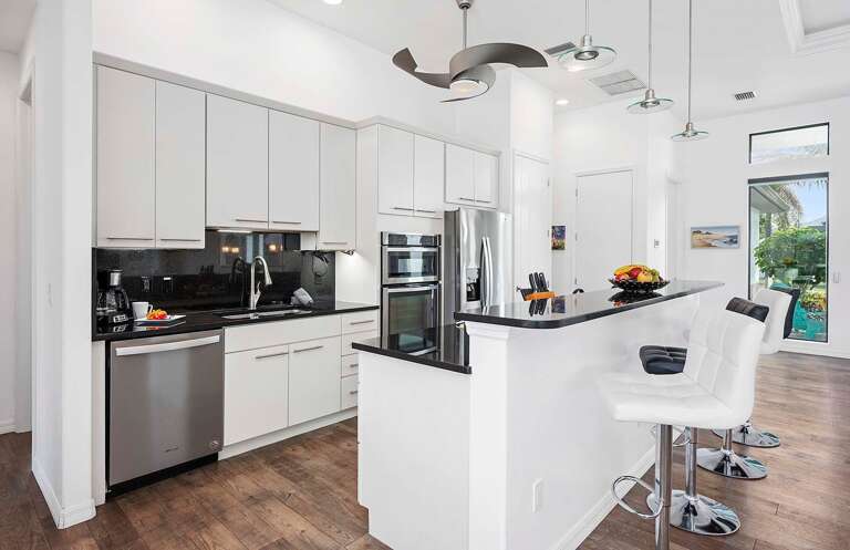 Kitchen has Views of Living Space