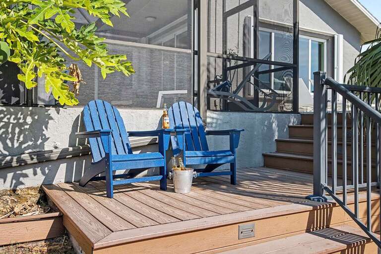 Walkway to Dock Area with Adirondack Chairs for Morning Coffee or Evening Cocktails