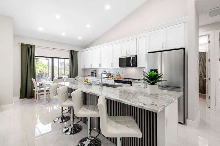 Kitchen with Large Island and Additional Island Seating