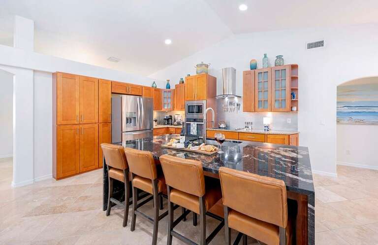 Kitchen with Island and additional Seating