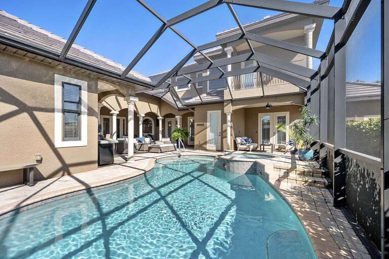 The Pool has a Shallow Entrance and Deep End up to 6 feet.