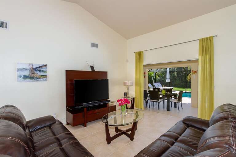 Large flat panel TV in the living room
