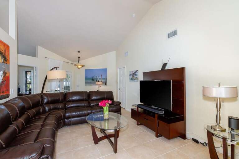 View of the living room toward the front door
