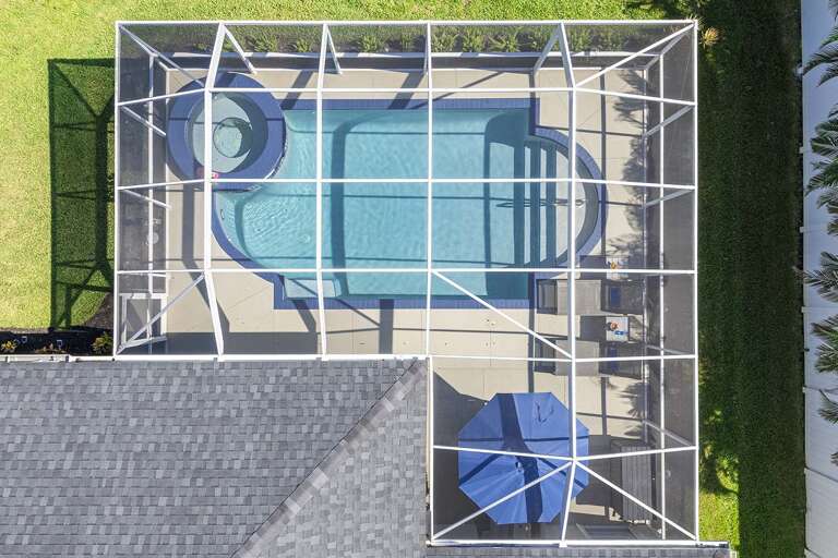 Aerial View of Pool Area at Endless Summer