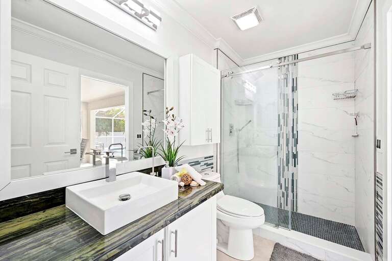 Guest Bathroom/Pool Bath with Shower and Sink