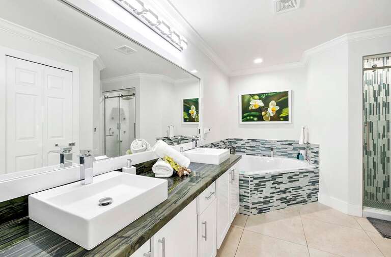 Main King Bedroom Suite Bathroom with His and Her Sinks