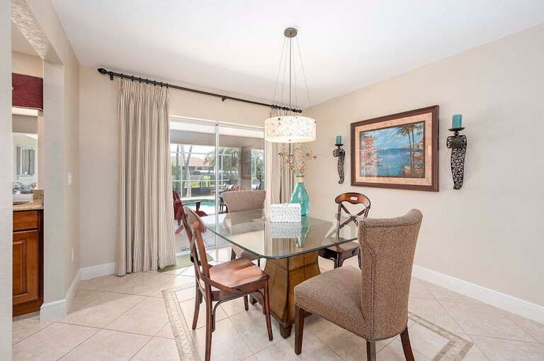 Formal Dining Area with Pool View