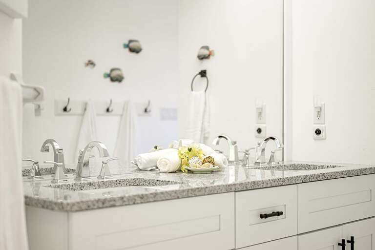 Dual Sinks in Guest Hallway/Pool bathroom