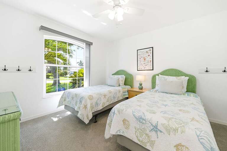 Twin Guest Bedroom with Garden View