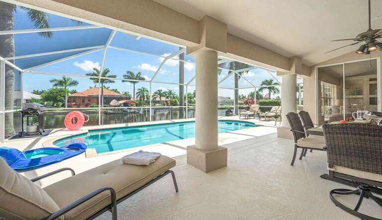 Large Patio with Lounge Area and Covered Dining Area