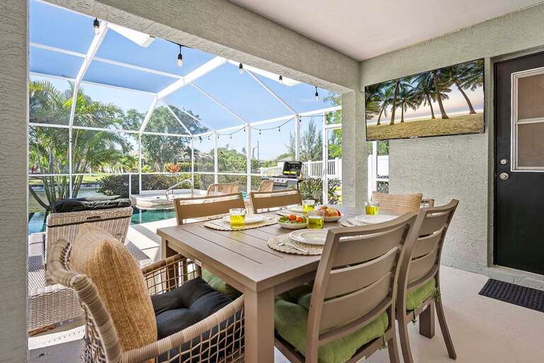 Covered Lanai For Al Fresco Dining or to Watch Sunday Football