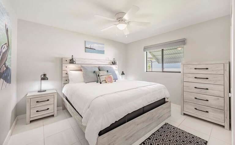 Guest Bedroom with King Bed and Garden View