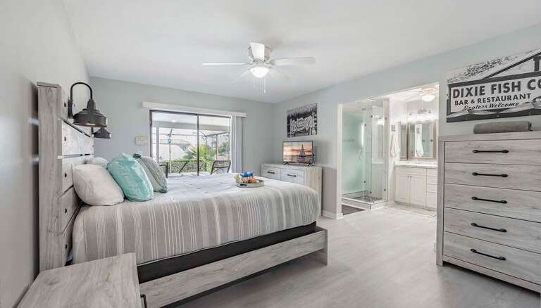 Main King Bedroom with Open Bathroom