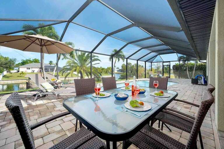 High Top Outdoor Seating with Palm Views