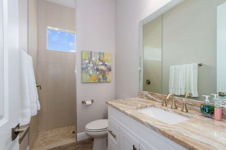 Hallway Bathroom with Walk in Shower