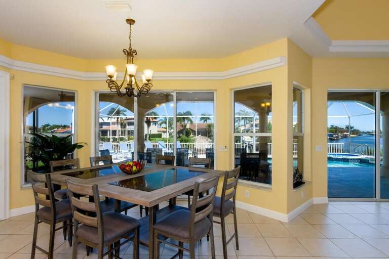 Large High Top Dining with Views of the Pool and Lanai