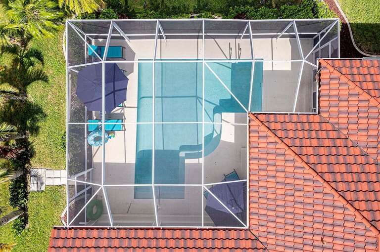 Aerial View of Villa Malibu and Outdoor Space