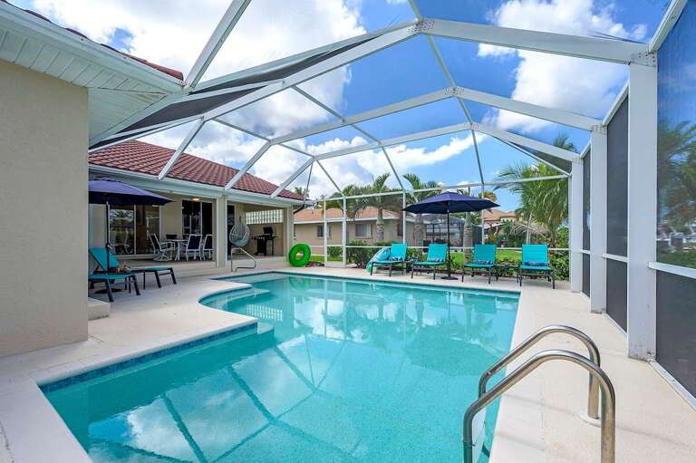 Pool View with Lush Tropical Landscape
