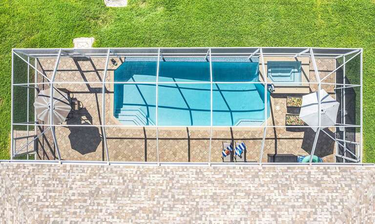 Aerial View of the the Lanai at Manatee Cove