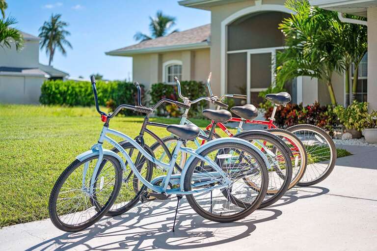 Enjoy Exploring the Beautiful Surfside Neighborhood on Bikes (Use at Your Own Risk)