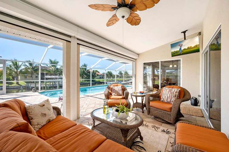 Outdoor Sitting Area with TV