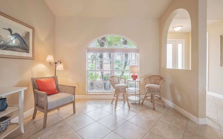 Front Entryway Sitting Area Great for Reading and with Views of the Garden
