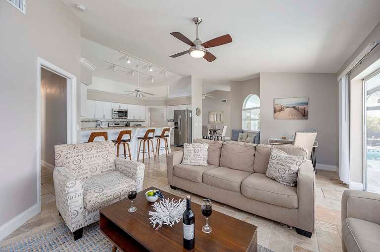 Comfortable Living Room with Couches and Chair