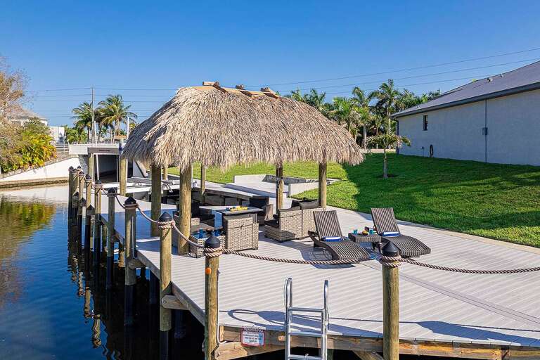 Large Tiki Hut and Outdoor Deck