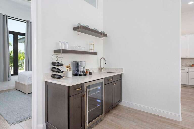 Coffee Station with Wine Fridge