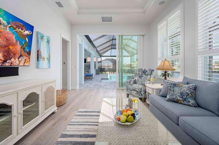 Family Room Tucked Back for Privacy