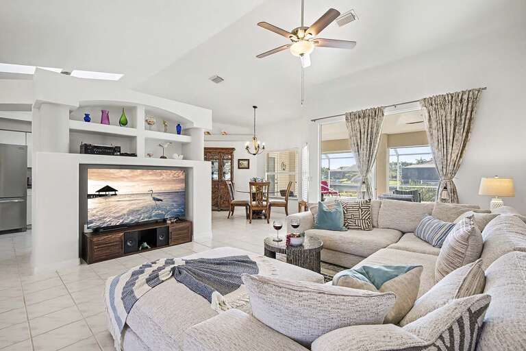 Welcoming Living Room with Large TV Great for Relaxing