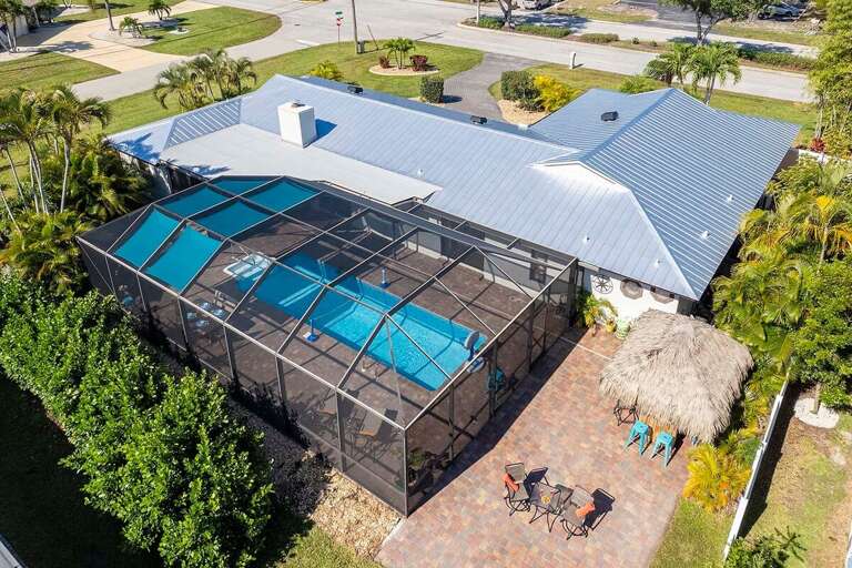 Bird Eye View of Villa Orchid and Backyard