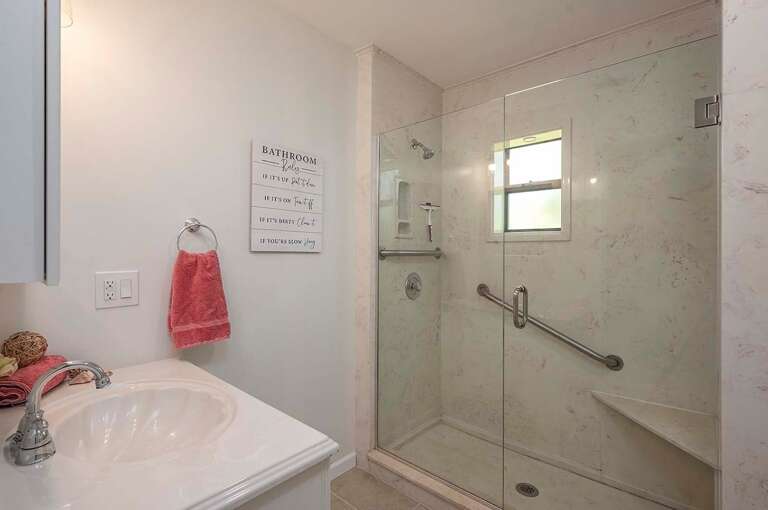 Guest Bathroom with Shower, Sink and Toilet