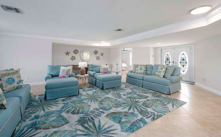 Double Glass Doors Opening to Living Room
