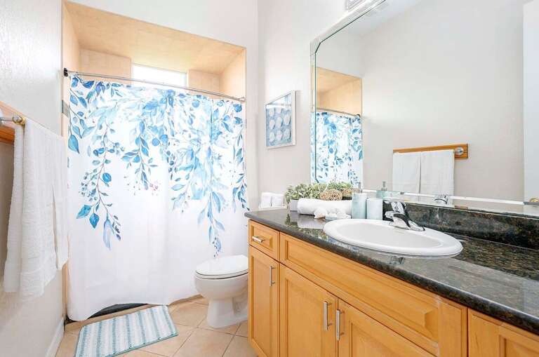 Guest Bathroom Accessible from the Hallway with Shower/Tub Combo