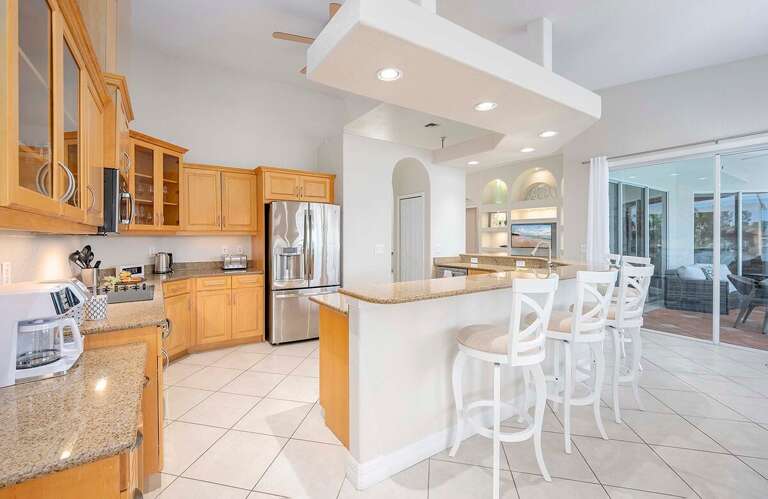 Large Kitchen Great for Entertainment with Bar and Additional Seating