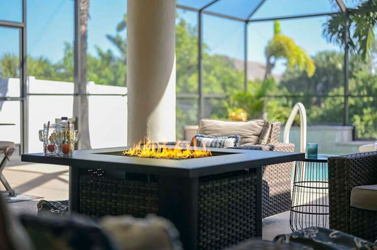 Fire Pit Around the Conversation Area