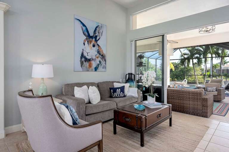 Formal Sitting Area with Views of the Lanai Great for Relaxing