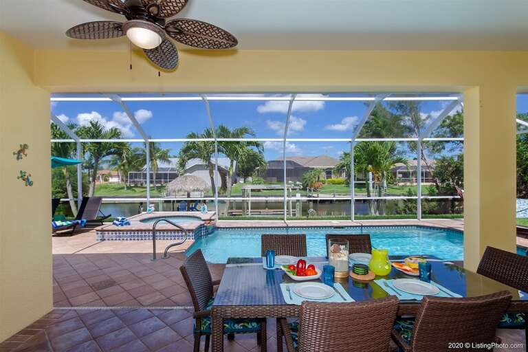 Covered Lanai with Western Facing Swimming Pool