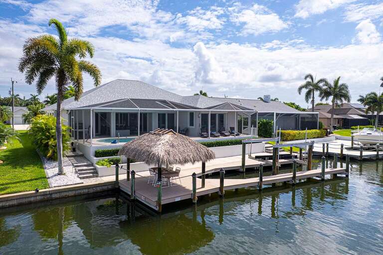 Direct Gulf Access Canal Vacation Villa with Boat Dock and Lift as well as Tiki Hut