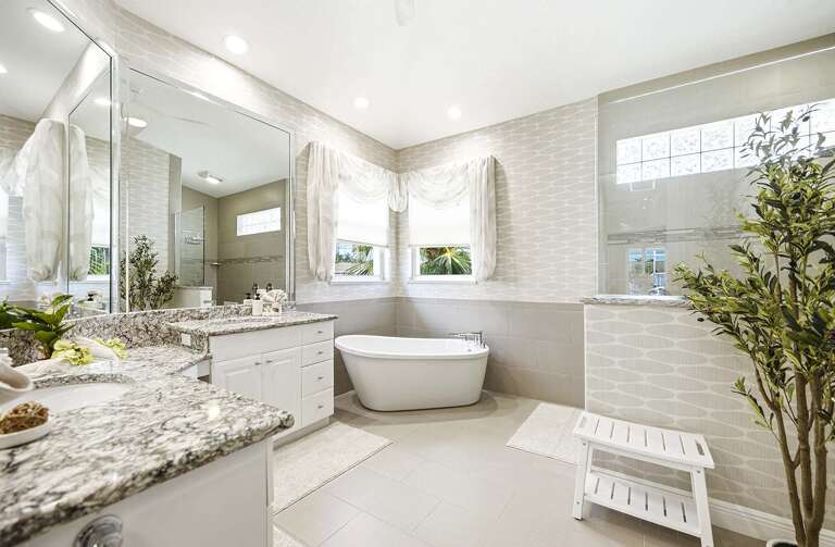 Large Main Bathroom with His and Her Sinks