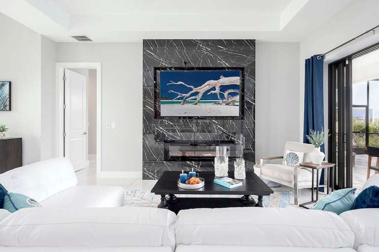 Living Room with Beautiful Relaxing Water Views