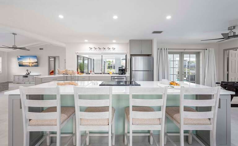 Additional Seating on the Center Island in the Kitchen