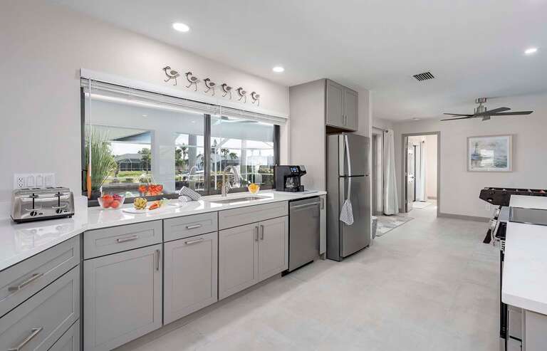 Large Open Kitchen with Stainless Appliances