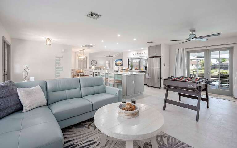 Living Room with View of the Pool and Lanai