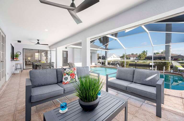 Outdoor Sitting Area with TV For Those Sunday Afternoon Football Games