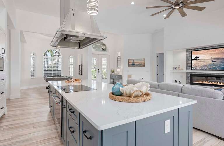 Large Open Kitchen with Views of the Living Room